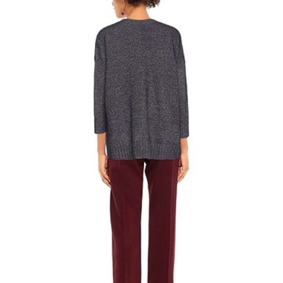 Eileen Fisher Dark Purple Thick Knit High Low Sweater - Picture 2 of 8